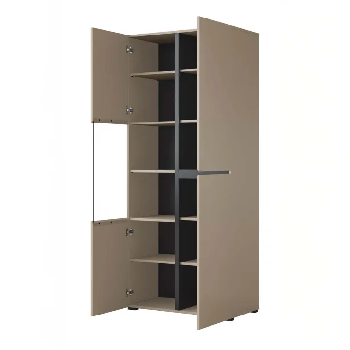 Vetrina 80x184h cm 4 ante tortora Lolla
