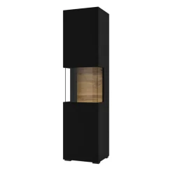 Vetrina 36x140h cm da parete nero rovere Fusion