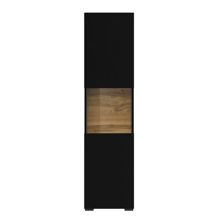 Vetrina 36x140h cm da parete nero rovere Fusion