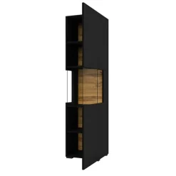 Vetrina 36x140h cm da parete nero rovere Fusion