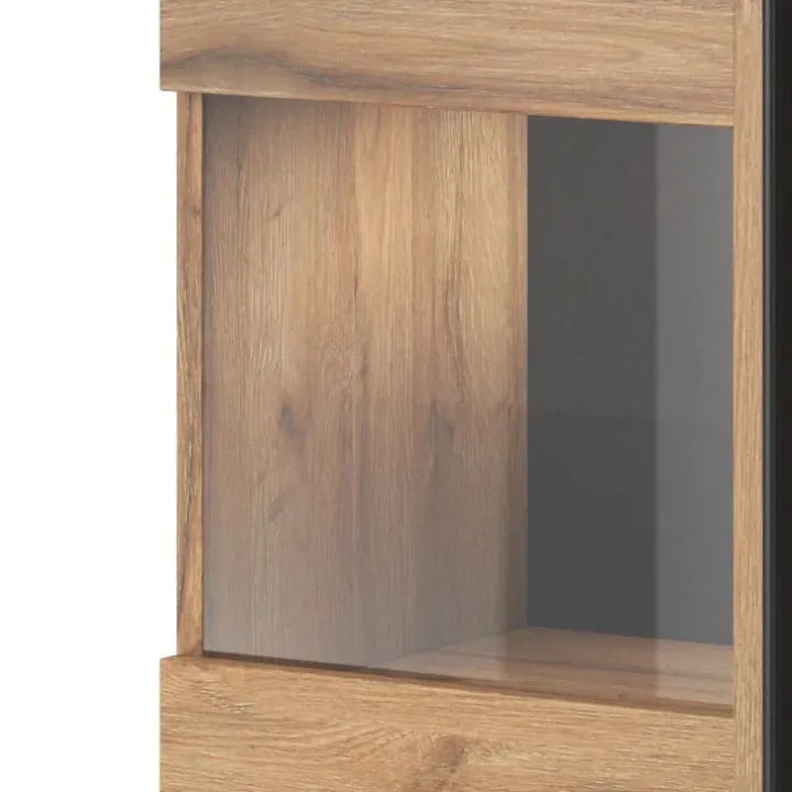 Vetrinetta bassa 90x136h cm 2 ante soggiorno rovere Maiorca
