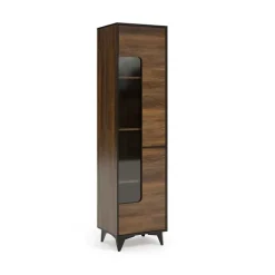 Vetrinetta moderna 48x185h cm 1 anta noce Line