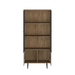 Vetrinetta moderna 90x190h cm 2 ante rovere scuro tortora Domus