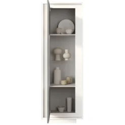 Vetrinetta 67x197cm 1 anta moderna bianco opaco grigio cemento Deluxe