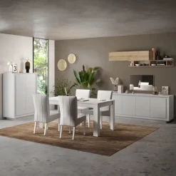 Vetrinetta 67x197cm 1 anta moderna bianco opaco Deluxe