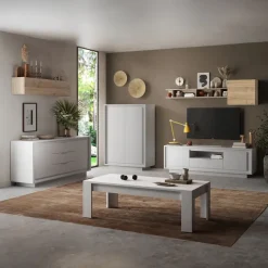 Vetrinetta 67x197cm 1 anta moderna bianco opaco Deluxe