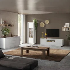 Vetrinetta 67x197cm 1 anta moderna bianco opaco Deluxe
