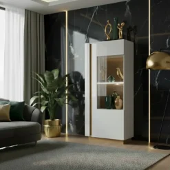 Vetrinetta 72x154h cm 1 anta bianco rovere Noa Gihome®