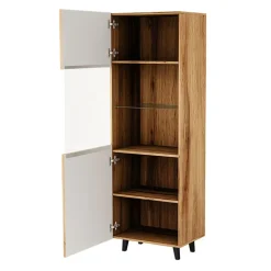 Vetrinetta 60x183h cm 1 anta moderna cannettato quercia Essence