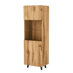Vetrinetta 60x183h cm 1 anta moderna cannettato quercia Essence