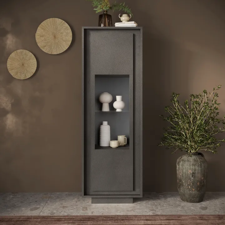 Vetrinetta 67x197h cm 1 anta moderna antracite Deluxe