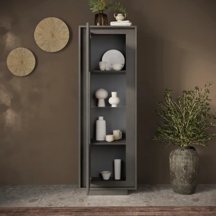 Vetrinetta 67x197h cm 1 anta moderna antracite Deluxe