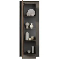 Vetrinetta 67x197h cm 1 anta moderna antracite rovere scuro Deluxe
