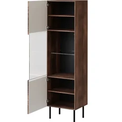 Vetrinetta 51x187h cm 1 anta noce scuro con frontali serigrafati Savanna