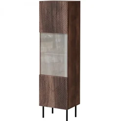 Vetrinetta 51x187h cm 1 anta noce scuro con frontali serigrafati Savanna