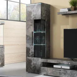 Vetrinetta 45x160h cm 1 anta sinistra moderna ossido Frisk