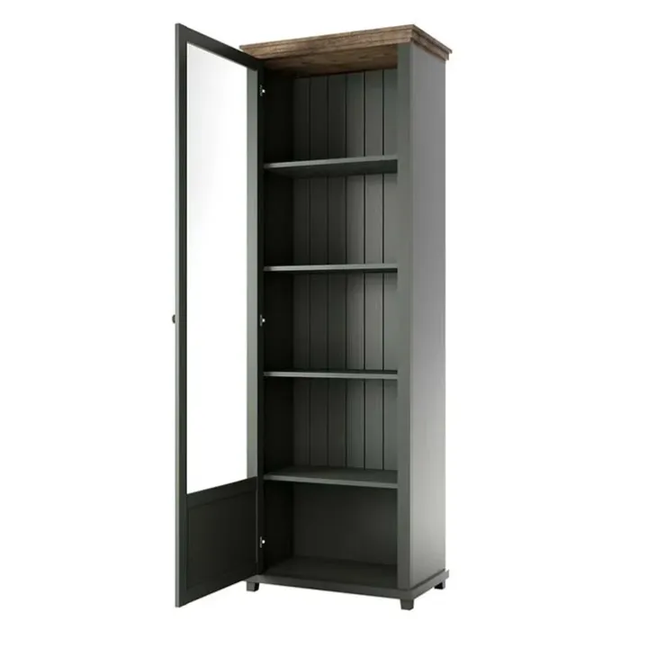 Vetrinetta 71x200h cm 1 anta sinistra soggiorno verde quercia Texel
