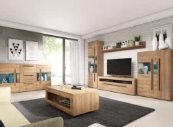 Vetrinetta 60x204h cm 1 anta soggiorno moderna rovere nero Maiorca