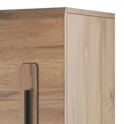 Vetrinetta 60x204h cm 1 anta soggiorno moderna rovere nero Maiorca