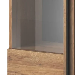 Vetrinetta 60x204h cm 1 anta soggiorno moderna rovere nero Maiorca