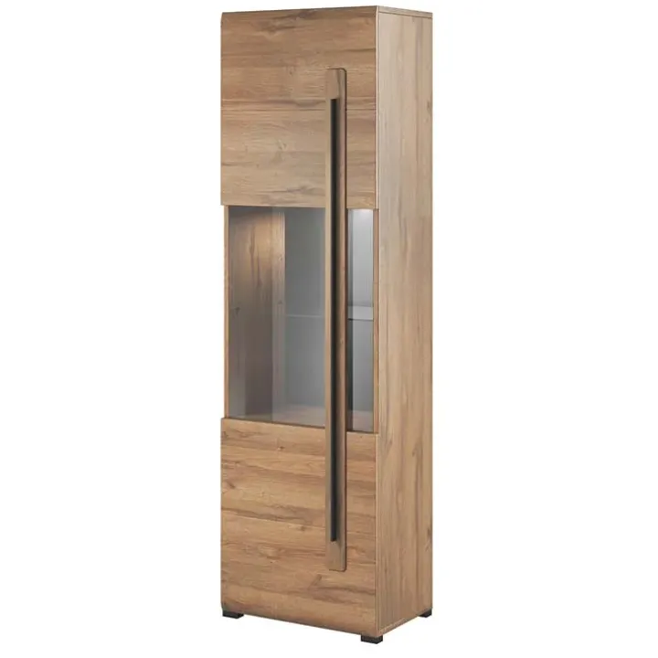 Vetrinetta 60x204h cm 1 anta soggiorno moderna rovere nero Maiorca