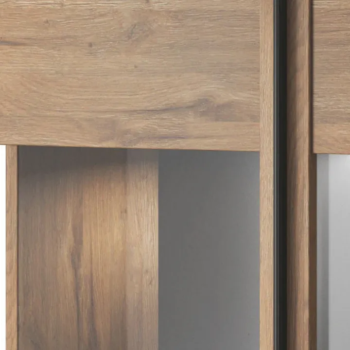 Vetrinetta 60x204h cm 1 anta soggiorno moderna rovere nero Maiorca