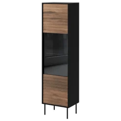 Vetrinetta 53x182h cm 1 anta soggiorno noce nero Wild