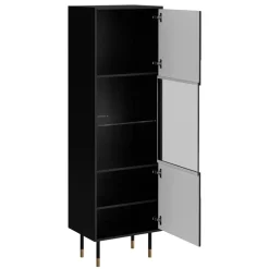 Vetrinetta 54x180h cm 1 anta soggiorno moderna nero oro Golden
