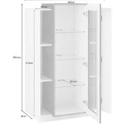 Vetrinetta 80x121h cm 2 ante bianco lucido nero opaco Milos Gihome®