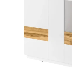 Vetrinetta 130x139h cm 3 ante bianco lucido rovere Bahama