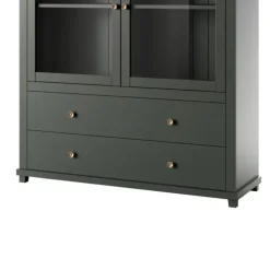Vetrinetta 126x138h cm 2 ante 2 cassetti verde quercia Texel