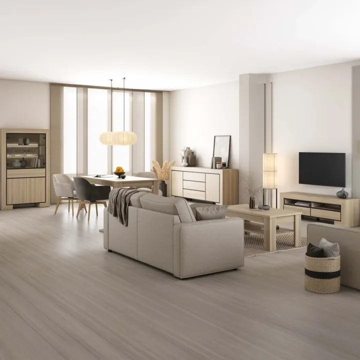 Vetrinetta 113x185h cm 4 ante 1 cassetto rovere Écarté