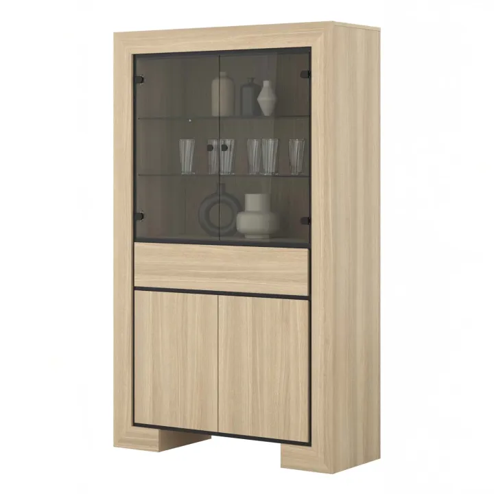 Vetrinetta 113x185h cm 4 ante 1 cassetto rovere Écarté