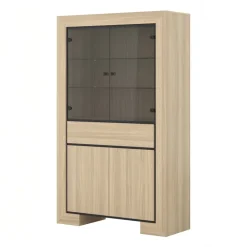 Vetrinetta 113x185h cm 4 ante 1 cassetto rovere Écarté