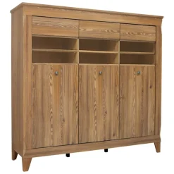 Vetrinetta 156x151h cm 3 ante 4 cassetti rovere scuro Lucca