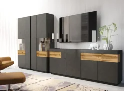 Vetrinetta 80x207h cm 2 ante destra antracite rovere Bahama