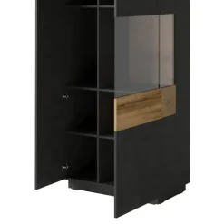 Vetrinetta 80x207h cm 2 ante destra antracite rovere Bahama