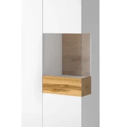 Vetrinetta 80x207h cm 2 ante destra bianco lucido rovere Bahama