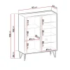 Vetrinetta 97x122h cm 2 ante moderna grafite frassinato marmo nero Visby