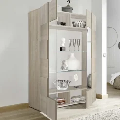 Vetrinetta 121x166h cm 2 ante moderna rovere samoa Obsession