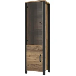 Vetrinetta 56x191h cm 2 ante quercia nero opaco Nebraska