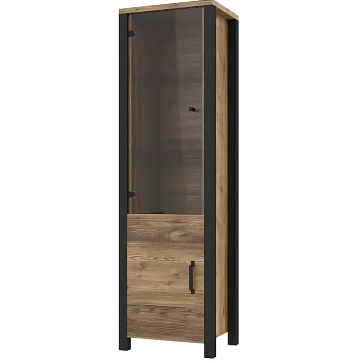 Vetrinetta 56x191h cm 2 ante quercia nero opaco Nebraska
