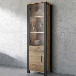 Vetrinetta 56x191h cm 2 ante quercia nero opaco Nebraska
