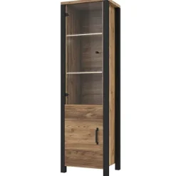 Vetrinetta 56x191h cm 2 ante quercia nero opaco Nebraska