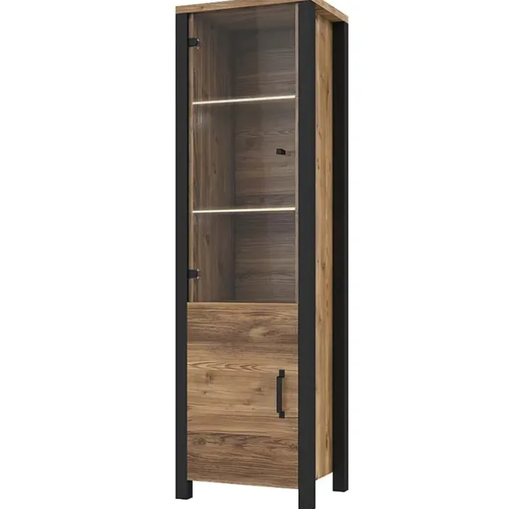 Vetrinetta 56x191h cm 2 ante quercia nero opaco Nebraska