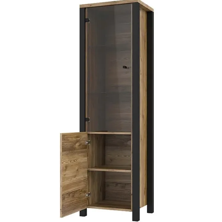 Vetrinetta 56x191h cm 2 ante quercia nero opaco Nebraska