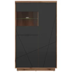 Vetrinetta 94x157h cm 2 ante rovere scuro nero opaco Elin