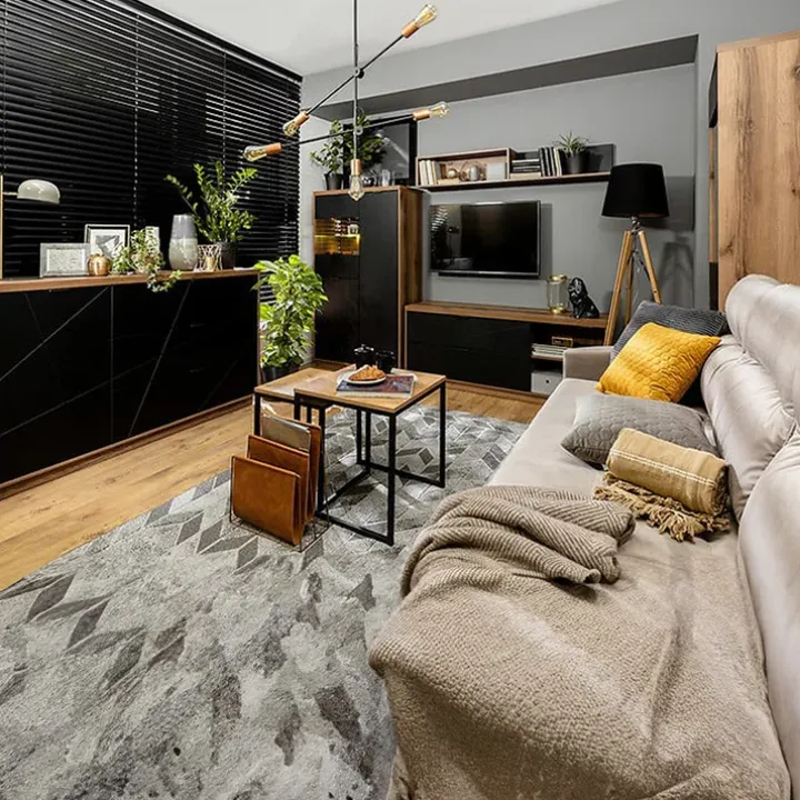 Vetrinetta 94x157h cm 2 ante rovere scuro nero opaco Elin