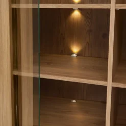 Vetrinetta 102x202h cm 4 ante rovere scuro Lucca