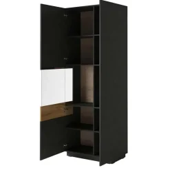 Vetrinetta 80x207h cm 2 ante sinistra moderna antracite rovere Bahama